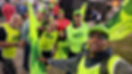 Rodoviários durante protesto contra o "tarifaço" , dia 1 de agosto, em frente ao Consulado dos EUA, no Rio.