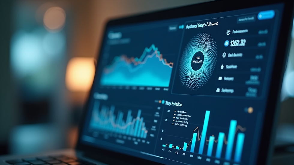 Close-up view of a digital screen showing AI-generated story analytics