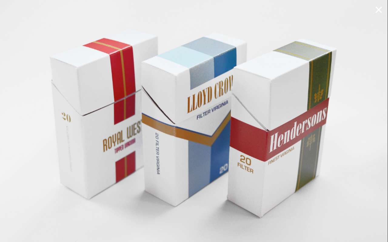 1960s cigarette boxes created for the ITV drama Cilla, 2014.