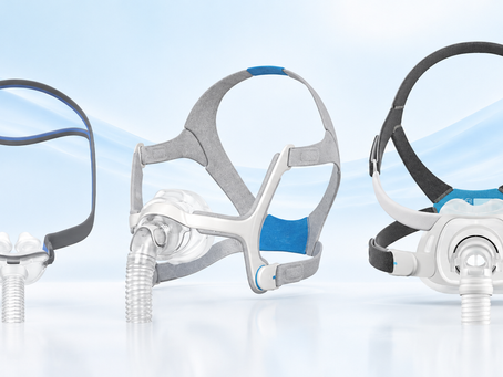 ResMed AirFit P10 nasal pillows, AirFit N20 nasal mask and AirFit F40 full-face CPAP mask