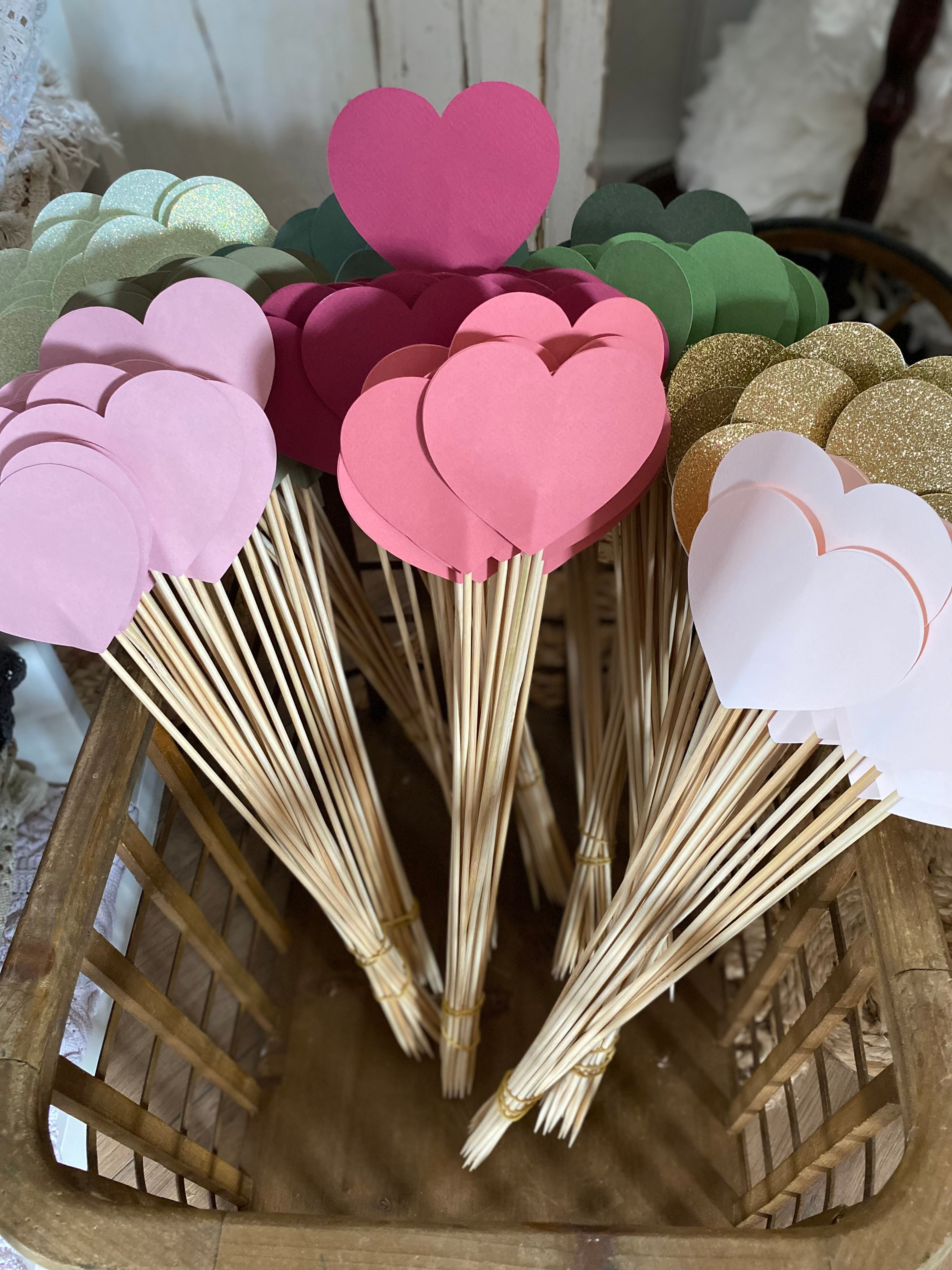 Coeur à planter multi-couleurs lot de 50