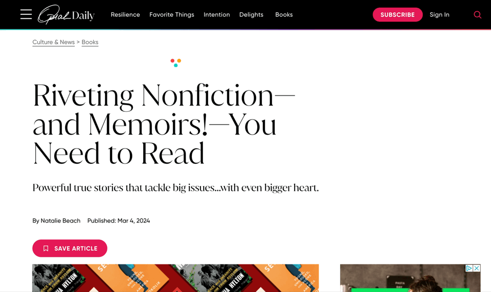 GIF of Vicki Sokolik's book, If You See Them, featured on Oprah Daily as Riveting Nonfiction - and Memoirs! - You Need to Read