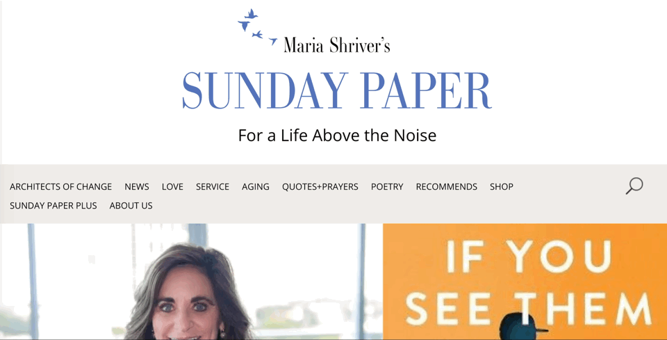 GIF of Vicki Sokolik's book, If You See Them, featured on Maria Shriver's Sunday Paper