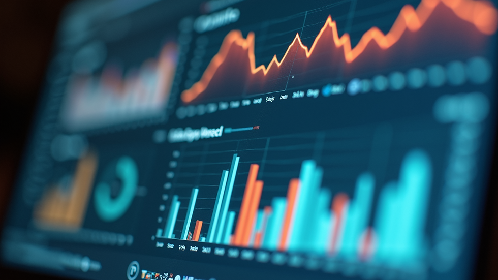 Close-up view of a website analytics dashboard on a computer