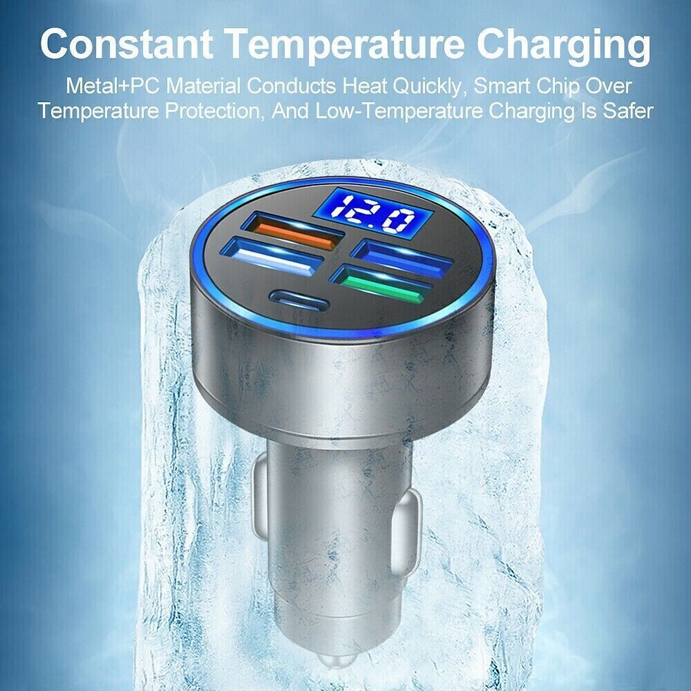 Thumbnail: 5 USB Port Super Fast Car Charger Adapter For iPhone Samsung Android Cell Phone