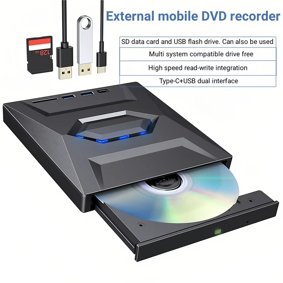 Thumbnail: External CD DVD Drive USB 3.0 Writer Burner Player for PC Laptop Windows 11 10