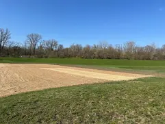 Erosion control with seed and straw after site preparation and grading