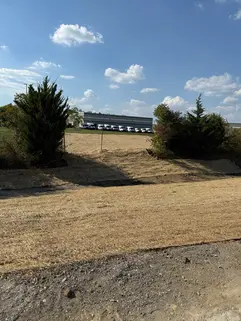 Erosion control with seed and straw after site preparation and grading