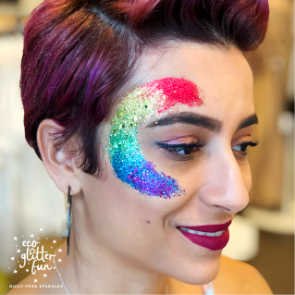 Half Moon Pride Eco Glitter Make up look 
