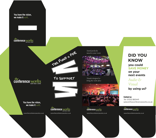 A money box design b2b postal campaign