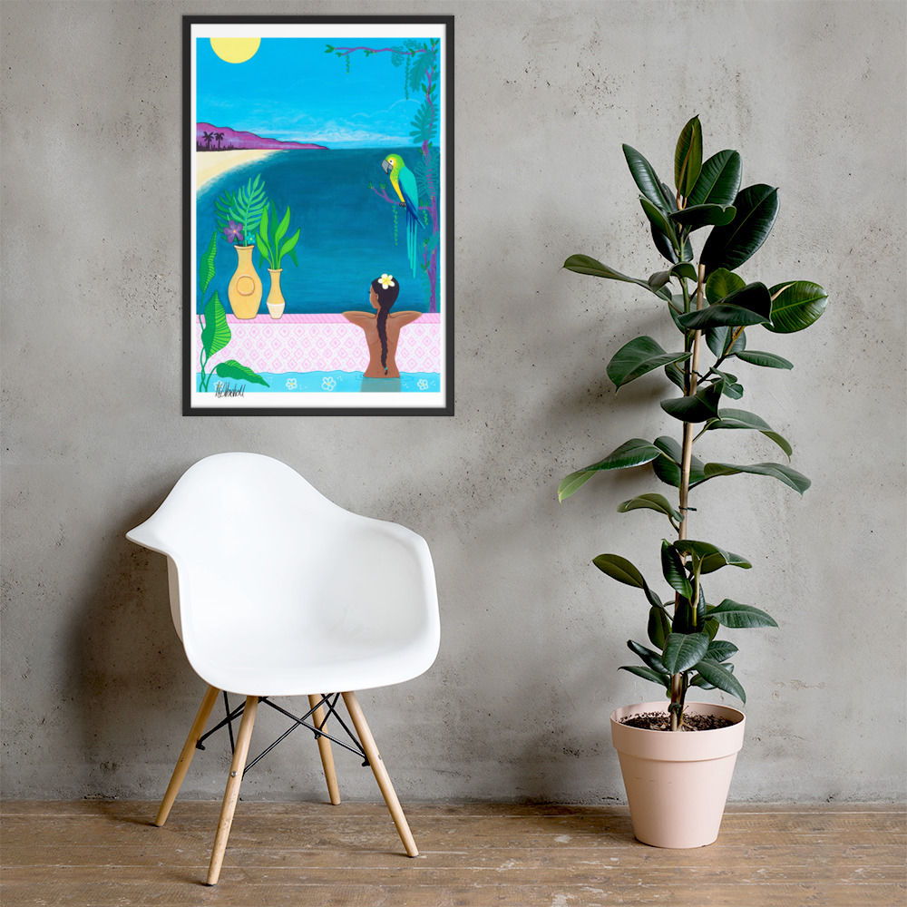 Parrots Paradise, Limited Edition, Original Wall Art, Framed Poster