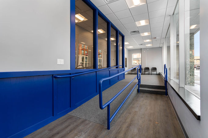 Interior of Bay City Bridge Partners office with modern design, neutral color palette, and clean professional layout