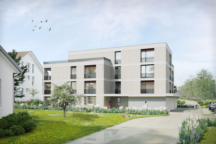 Hunkeler Architekten Neubau Mehrfamilienhaus Vordemwald Fassade Ost