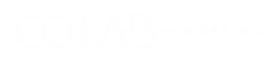 Logotipo tipográfico da CO.LAB WORKING em branco com design minimalista e elegante.