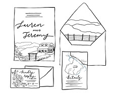 Wedding Invitation Sketch for smoky mountain wedding