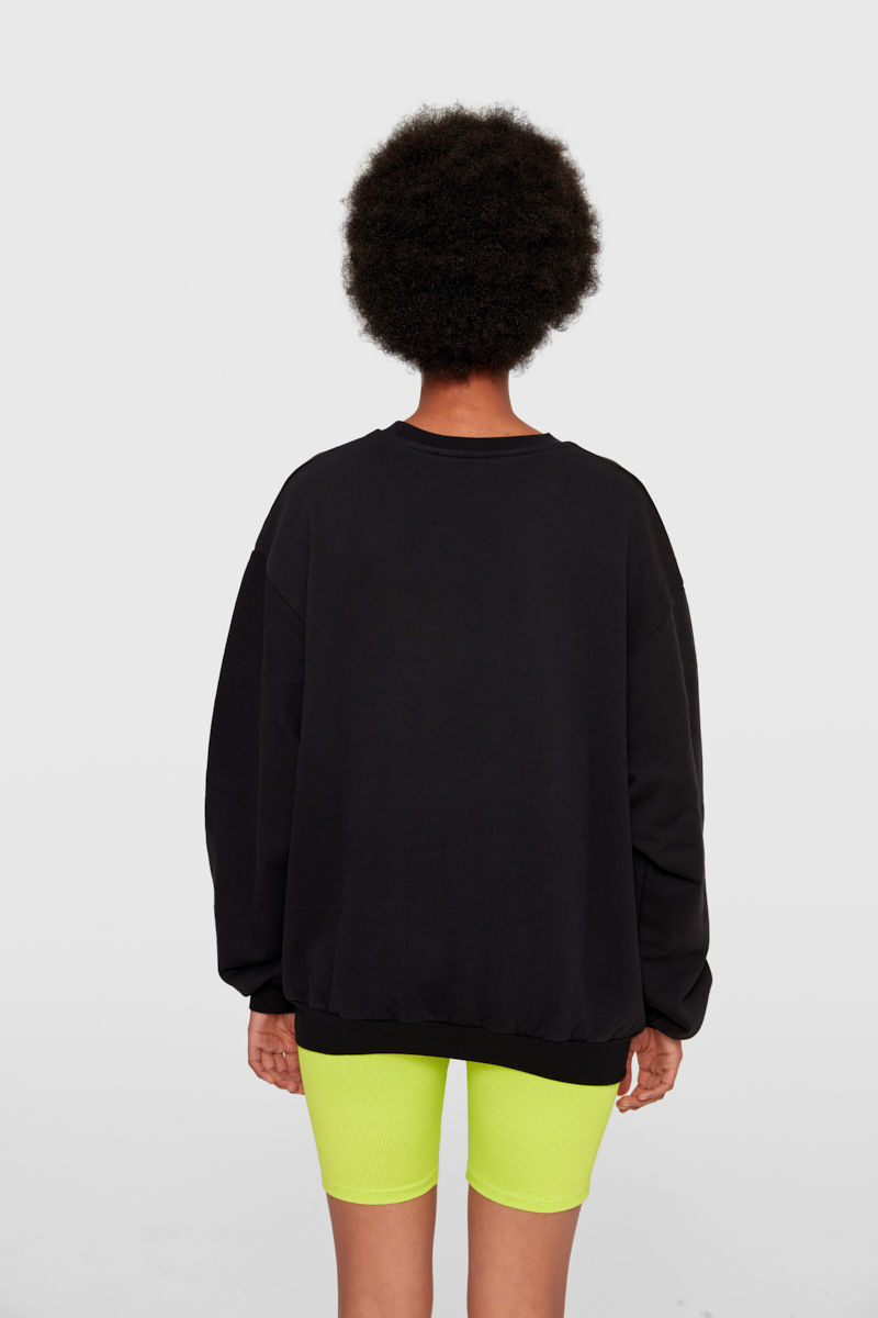 Küçük resim: Basic Oversized Siyah Sweatshirt