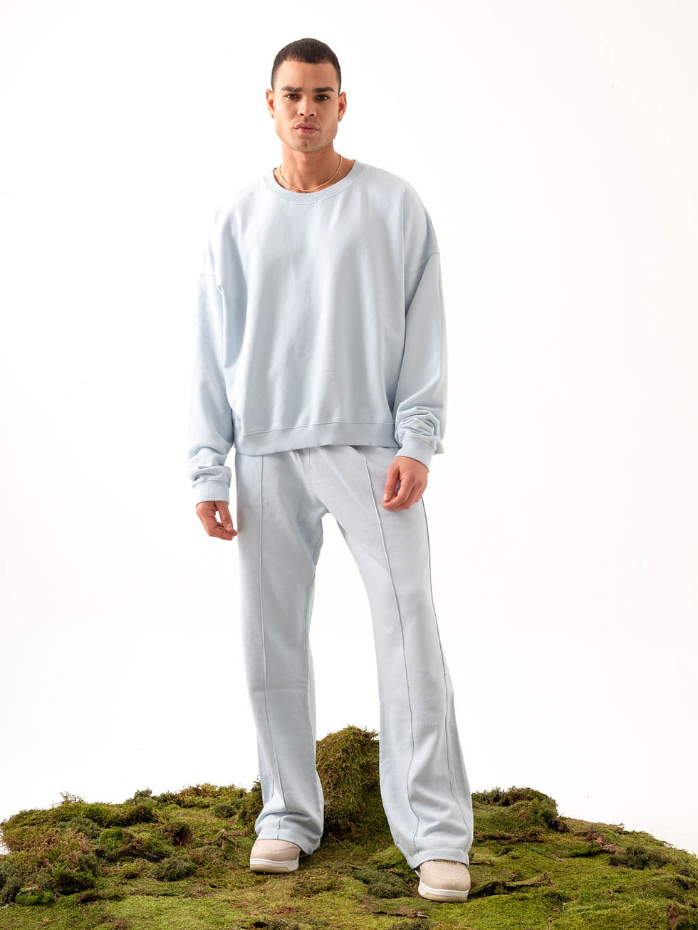 Thumbnail: Basic Baby Blue Oversize Unisex Sweatshirt