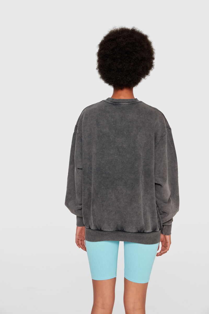 Küçük resim: Washed Vintage Gray Oversized  Sweatshirt