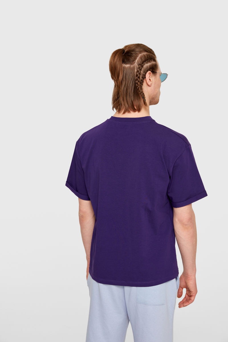 Küçük resim: Oversized Basic Unisex Mor T-shirt