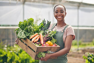 Woman, farmer and vegetables in greenhouse for agriculture, agro business and growth or pr