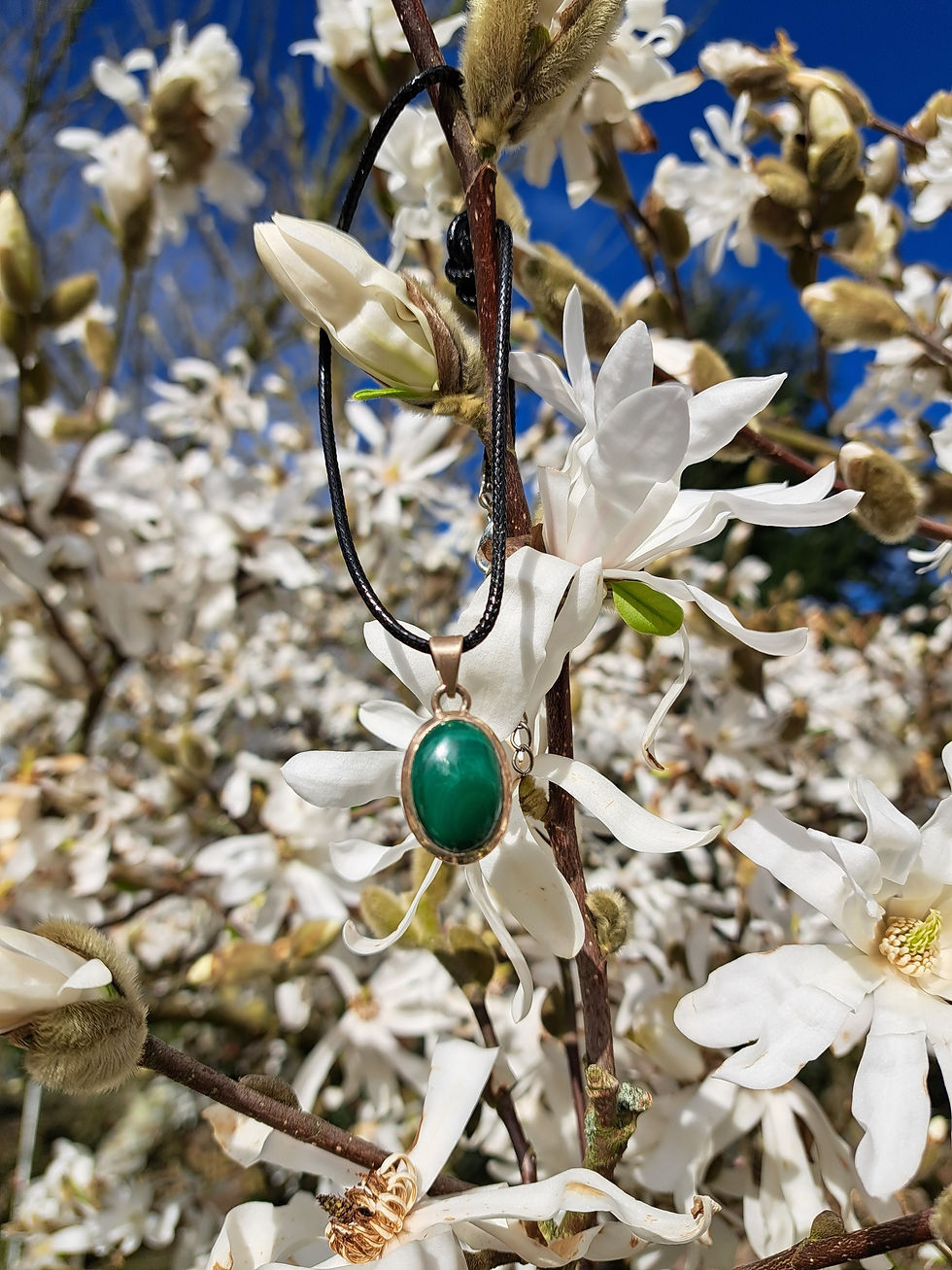 Pendentif argent 925 Malachite