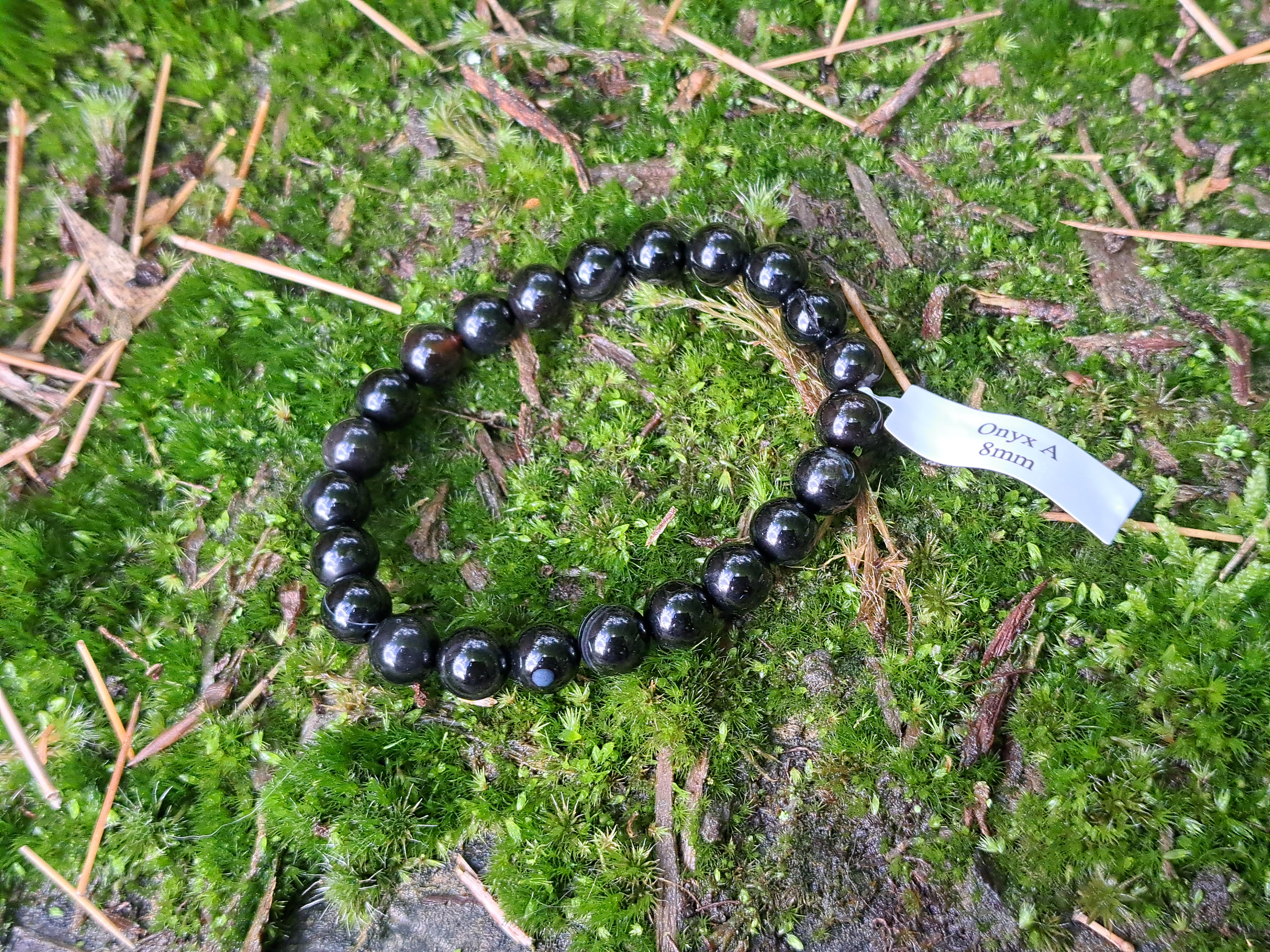 Bracelet Boule onyx 8 mm A