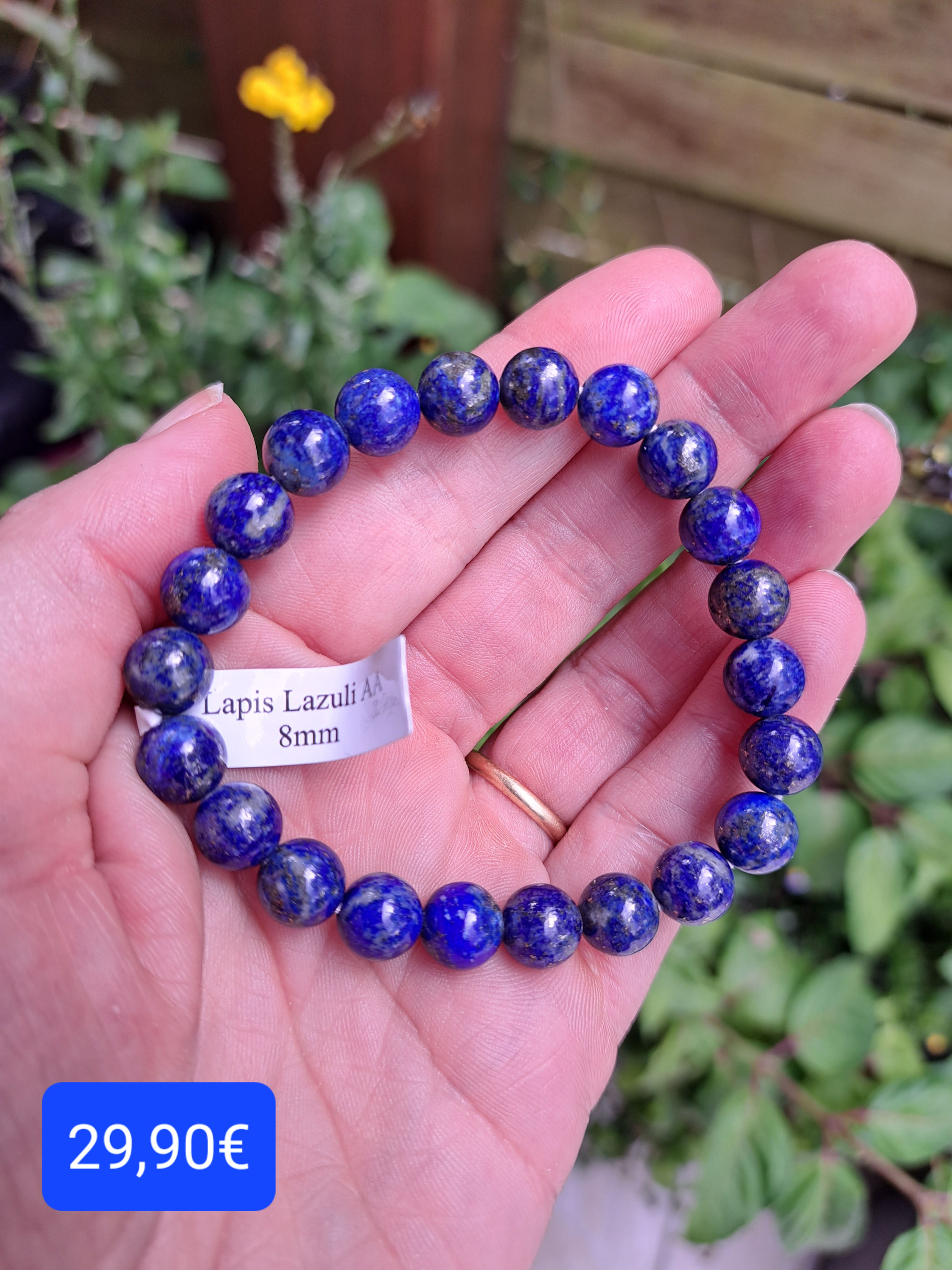 Bracelet Boule 8 mm Lapis Lazuli AA