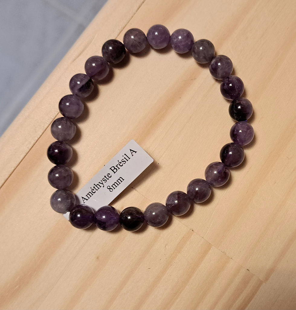 Bracelet Boule Améthyste 8 mm A