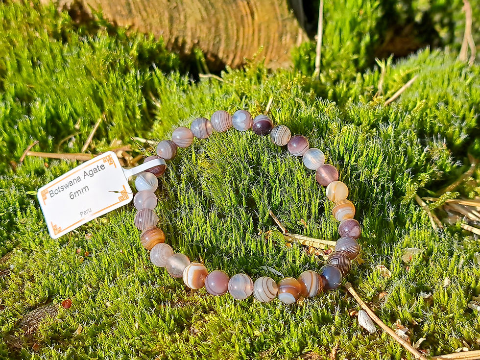 Miniature : Bracelet Boule Agate Botswana 6 mm AA