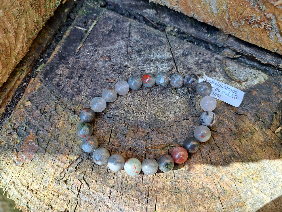 Miniature : Bracelet Boule 08 mm Jaspe Héliotrope AB Afrique du Sud