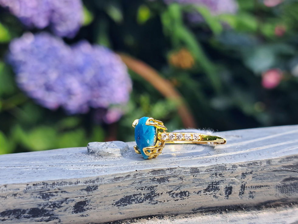 Miniature : Bague Argent 925 Apatite Goutte