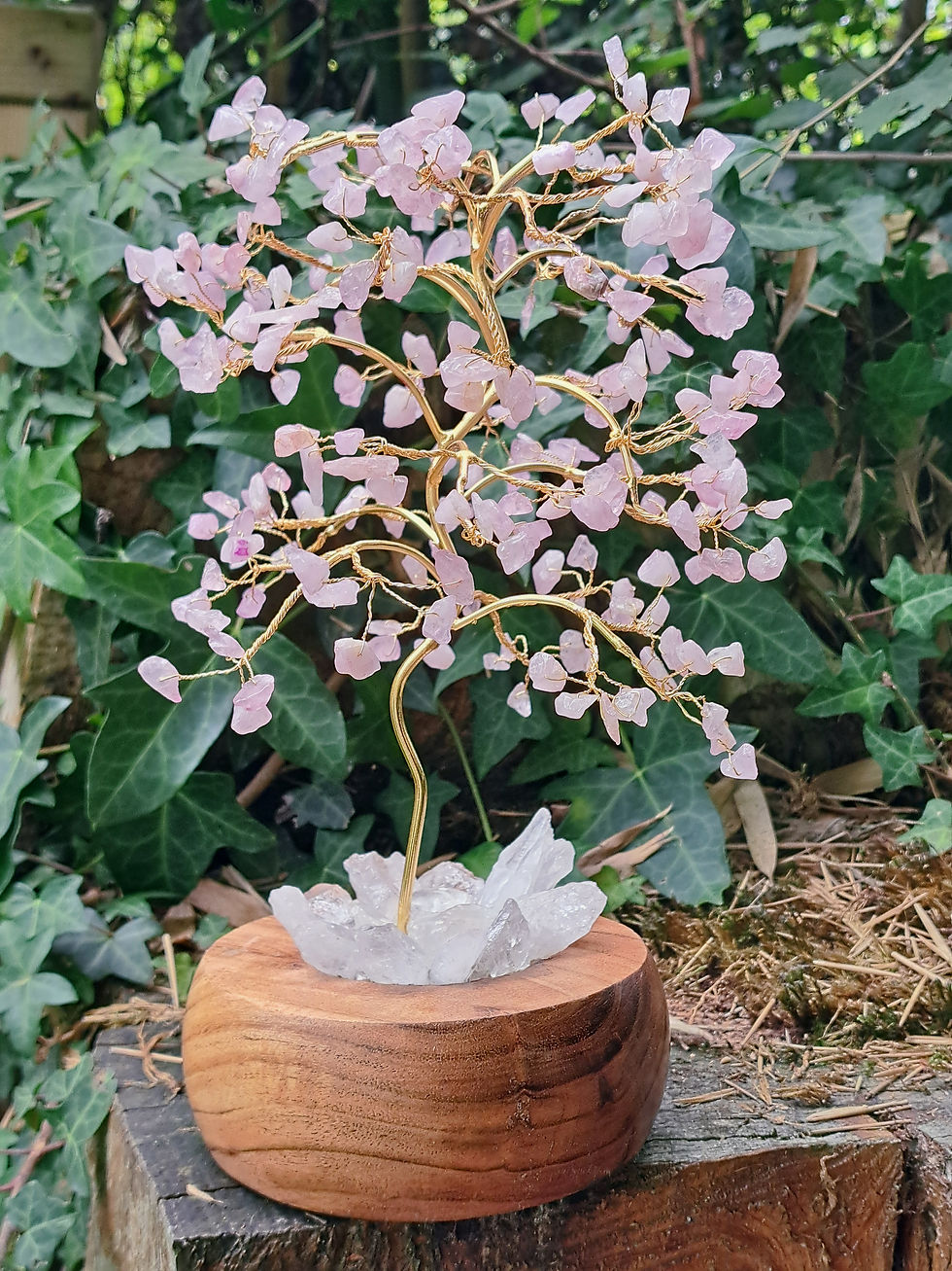 Miniature : Arbre du Bonheur Lumineux Quartz Rose  25 cm