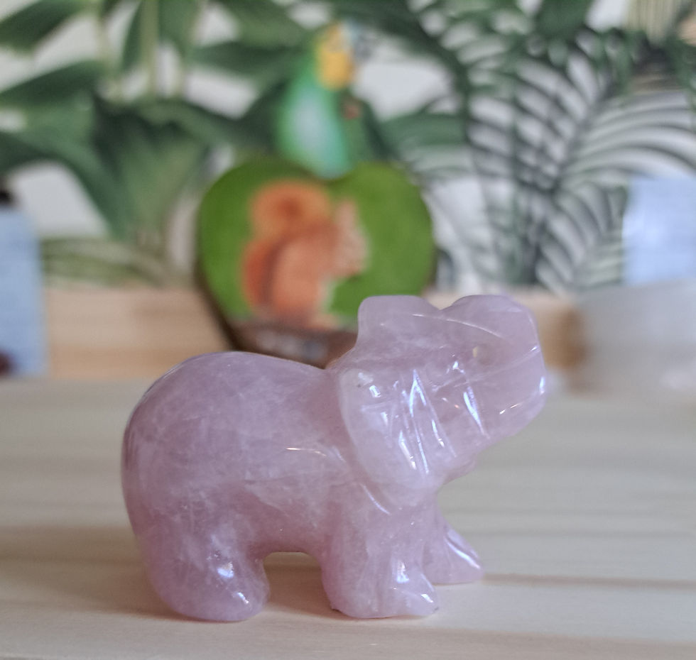 Éléphant Quartz Rose 50 mm