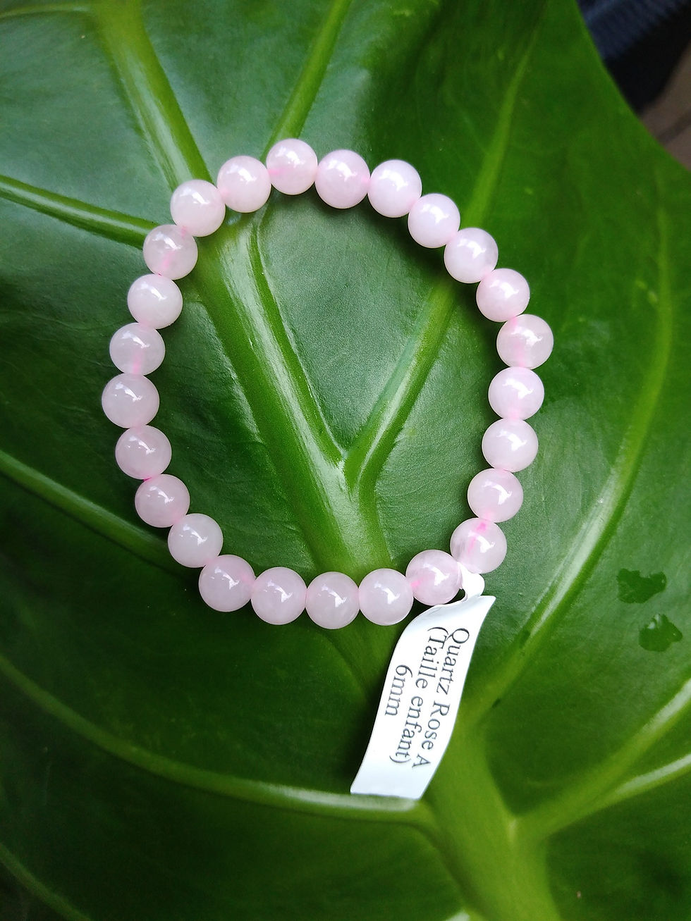 Bracelet Boule Quartz Rose 6 mm A