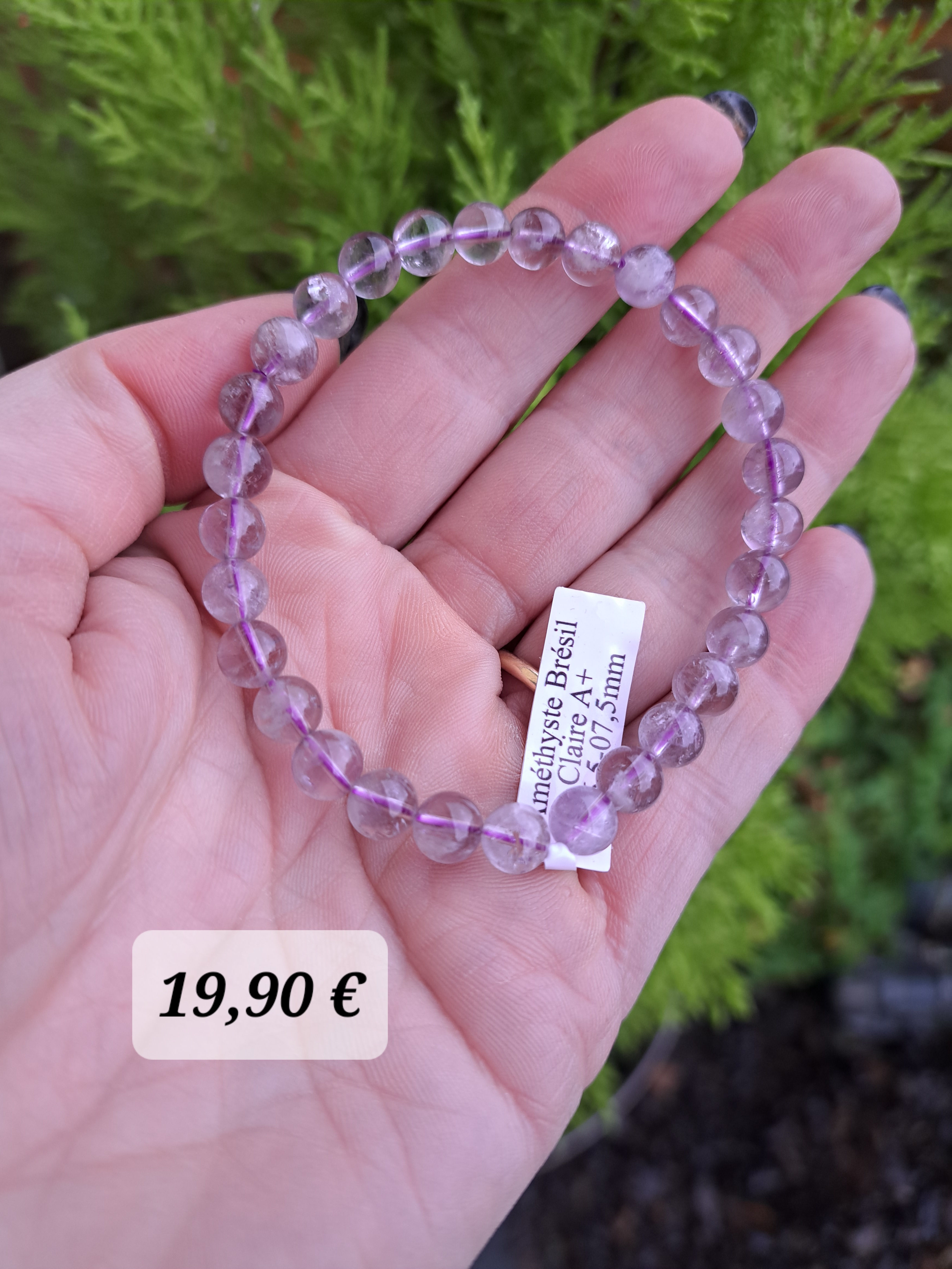 Bracelet Boule Améthyste Claire A+ (06.5-07.5)