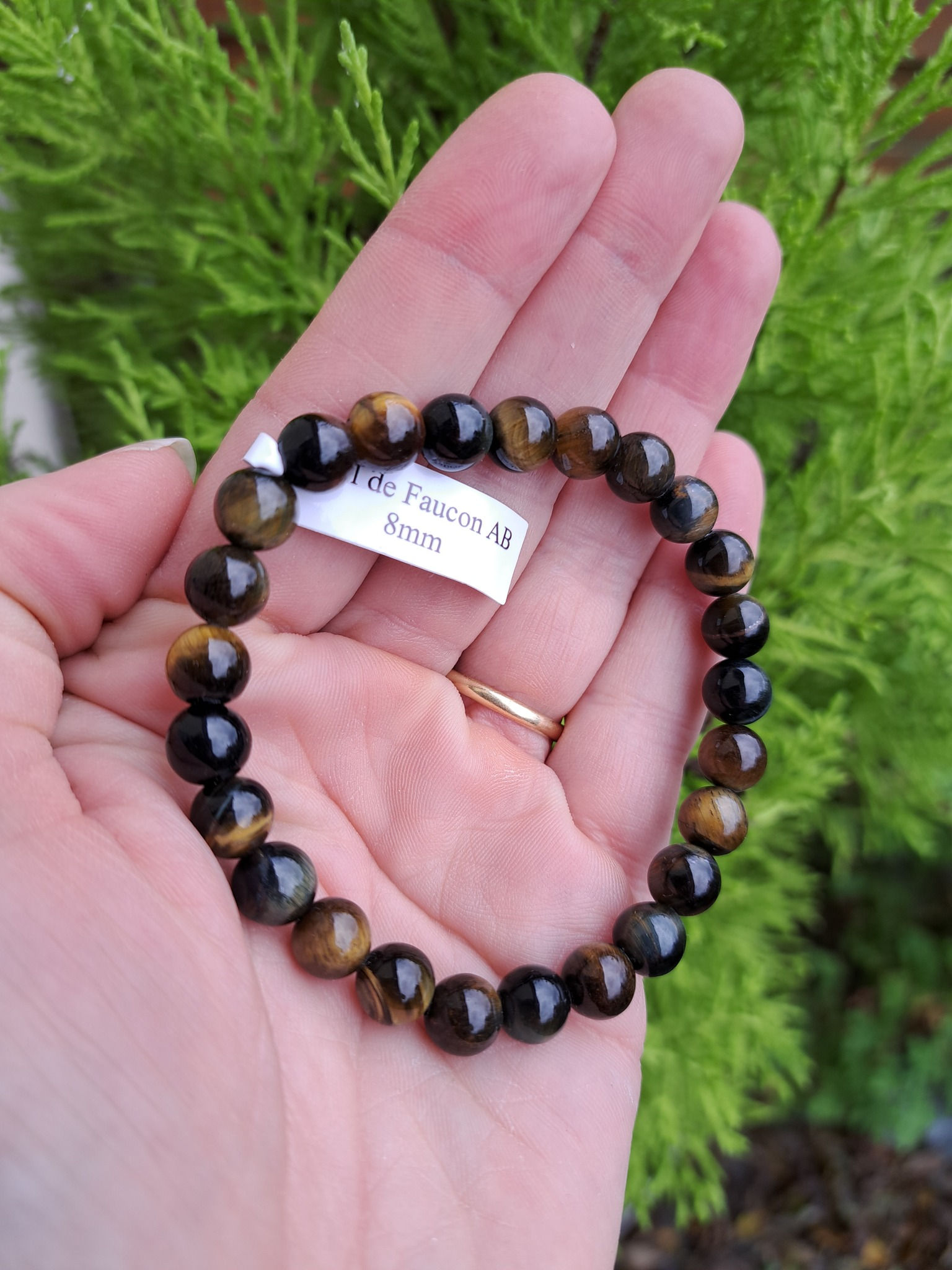 Bracelet Boule Œil De Faucon 8 mm AB