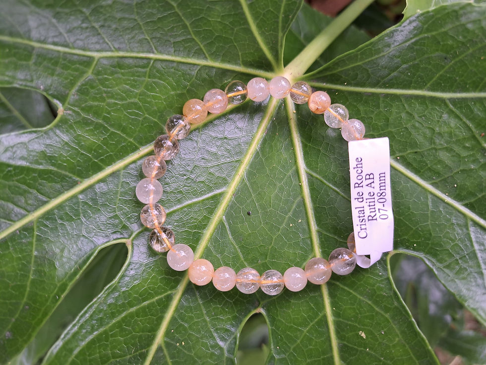 Bracelet Boule Quartz Rutile AB 6 mm