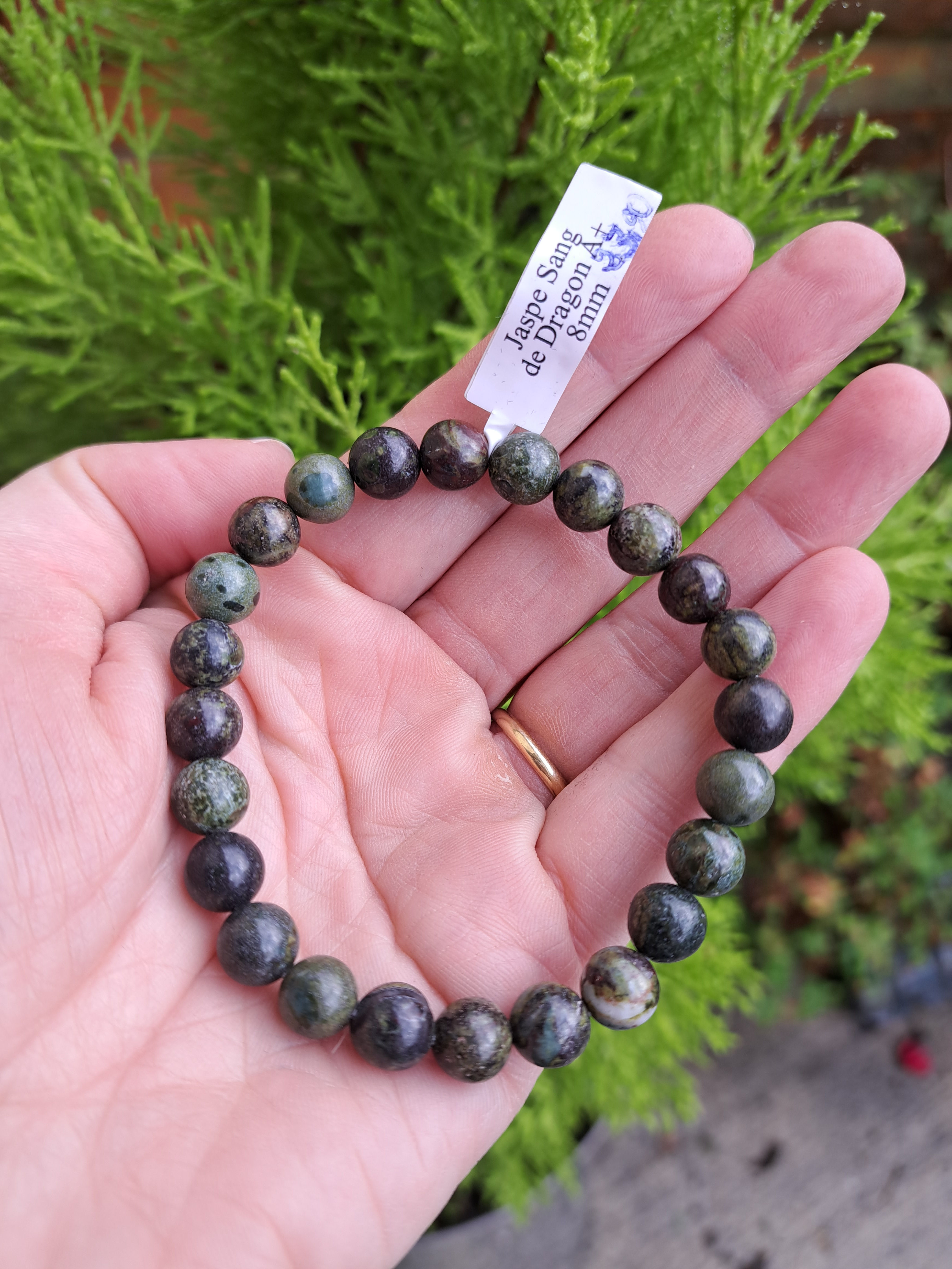 Bracelet Boule Jaspe Sang de Dragon 8 mm A+