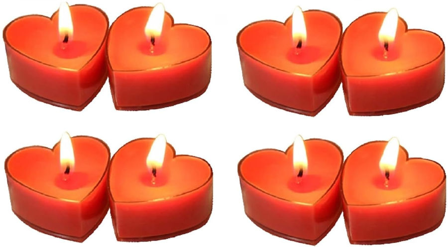 Herz Teelichter als Valentinstag Jahrestag Deko