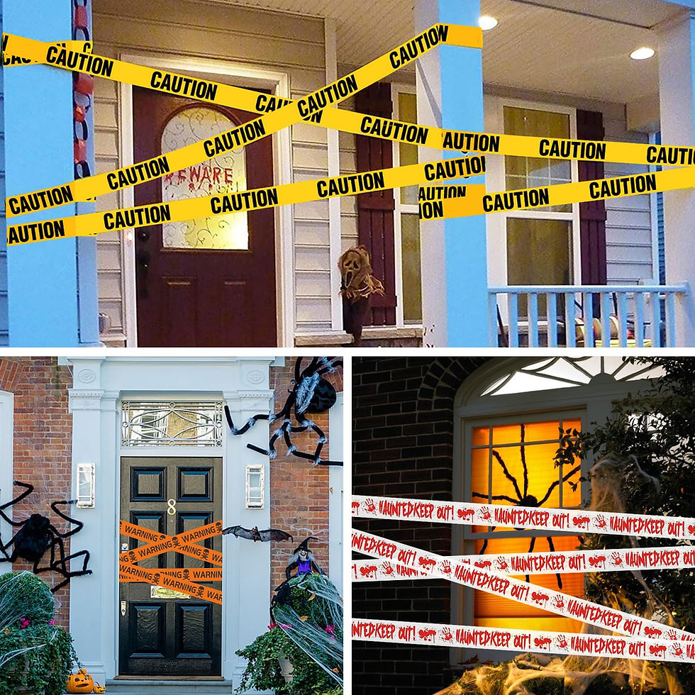 Absperrband haunted als gruselige Halloween Deko Idee