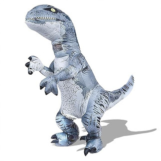 blauer dino aufblasbar kostüm gruppe
