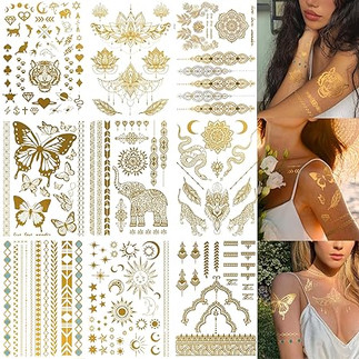 gold tattoos für festival loook
