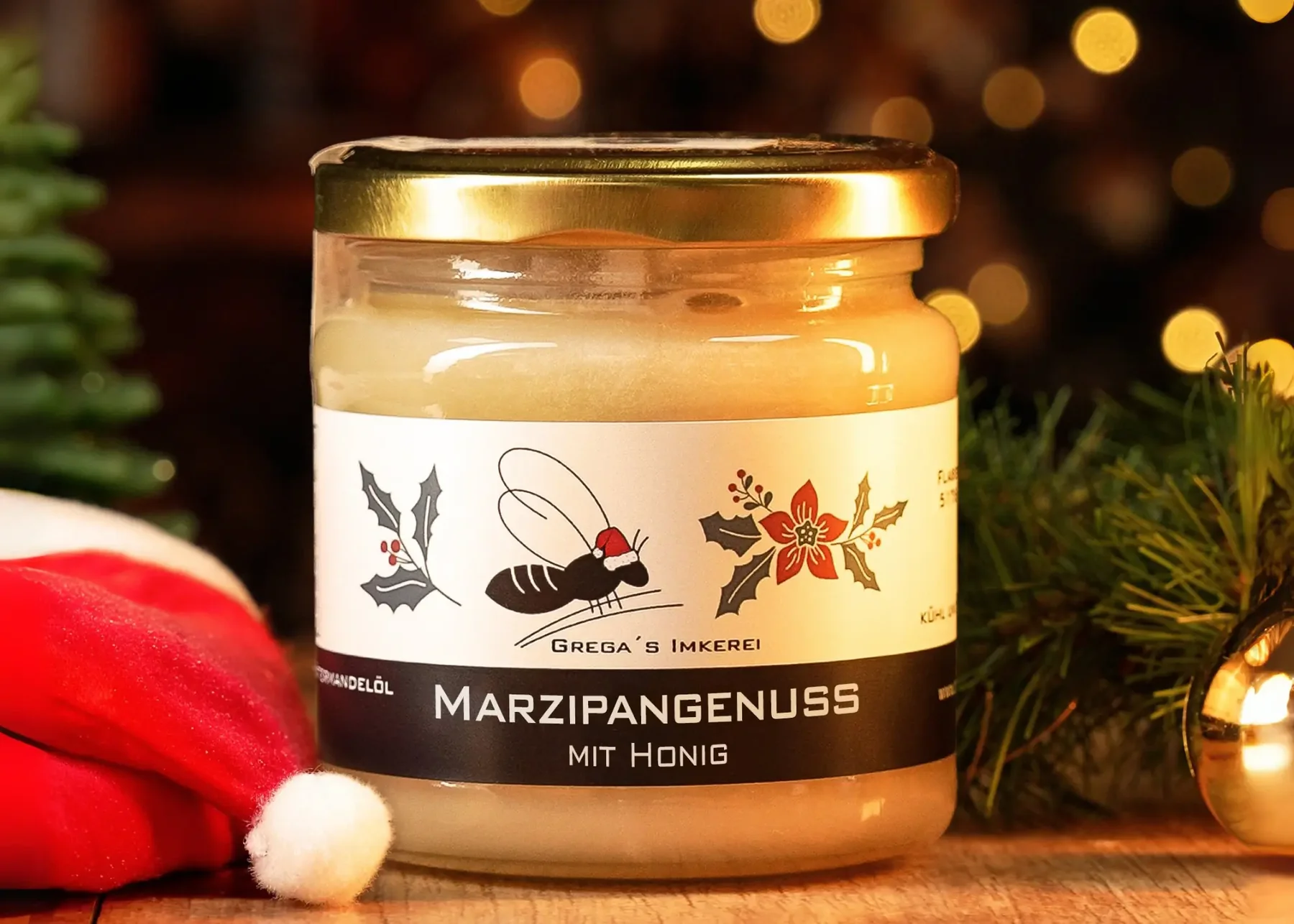 Honig mit Marzipan als Wichtelgeschenk