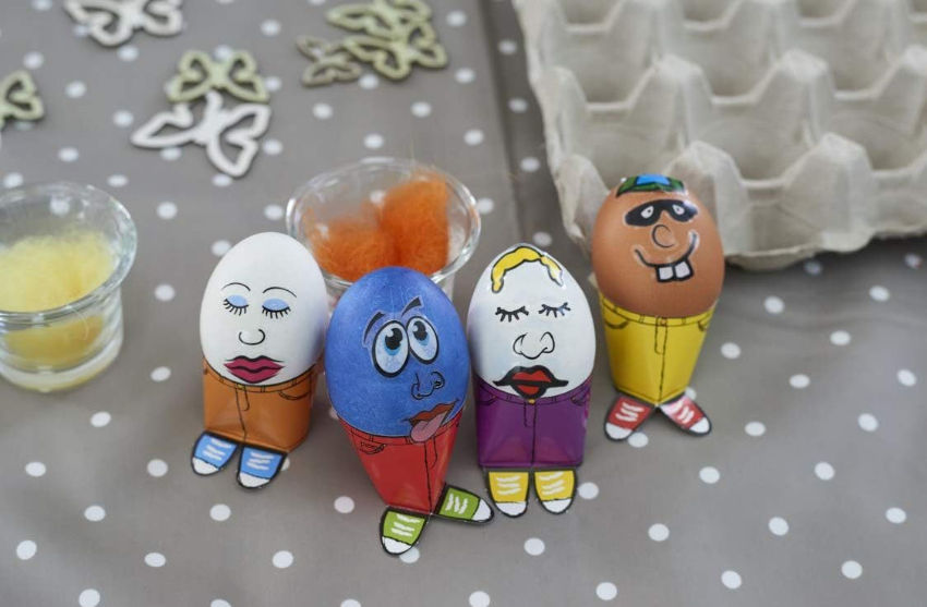 Lustige Eier bemalen als Freche Eierköpfe