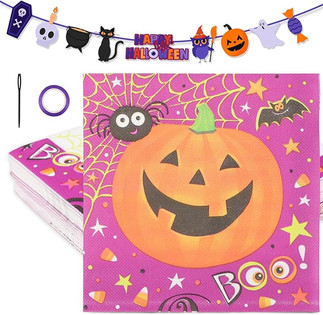 Halloween Tischdeko Servietten Kürbis Spinnen