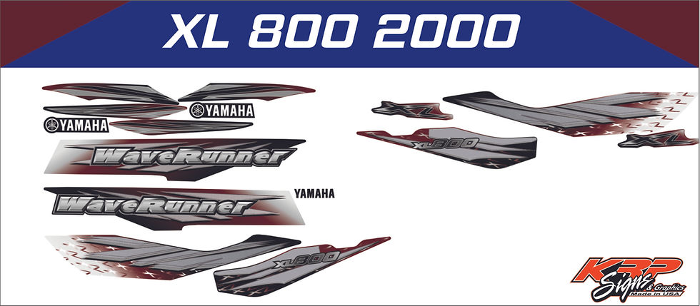 YAMAHA WAVERUNNER XL 800 2000 Graphics / Decal / Sticker Kit burgundy & grey