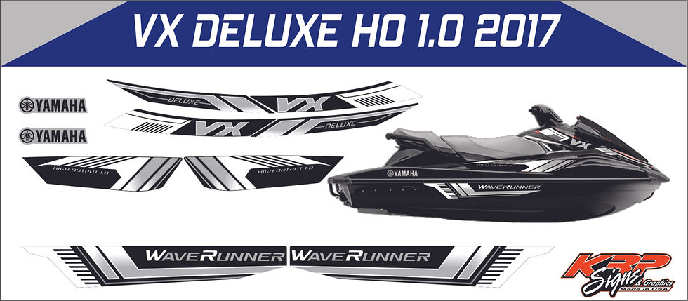 YAMAHA WAVERUNNER VX DELUXE HO 1.0 2017 Graphics / Decal / Sticker Kit GREY BK