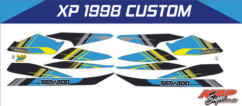 Xp 95 Sticker SEADOO XP 1998 Full Custom Blue Graphics / Decal / Sticker Kit | KRP ...