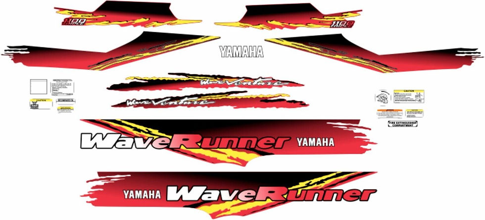 YAMAHA WAVEVENTURE 1996 1100 Graphics/Decal / Sticker Kit cust Red,blk yellow