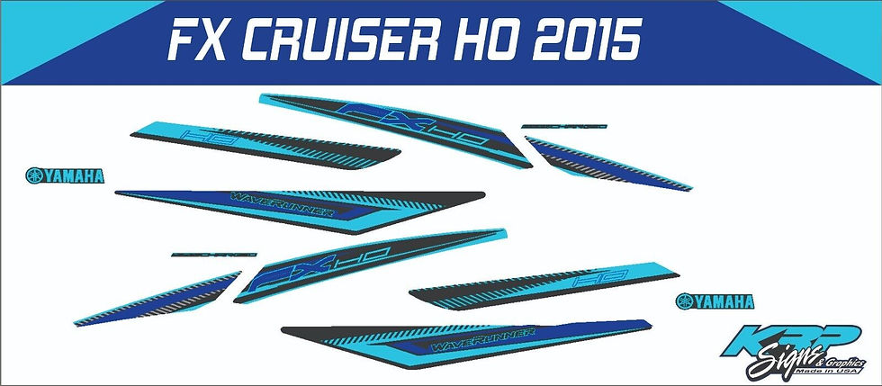 YAMAHA WAVERUNNER FX CRUISER HO 2015 Graphics / Decal / Sticker Kit TEAL & BLUE